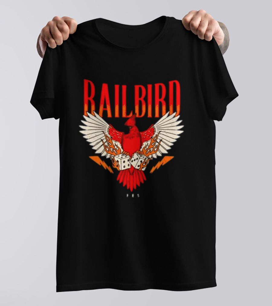 Railbird Festival 063 Red Winged Dice Bird With Flames T-Shirt