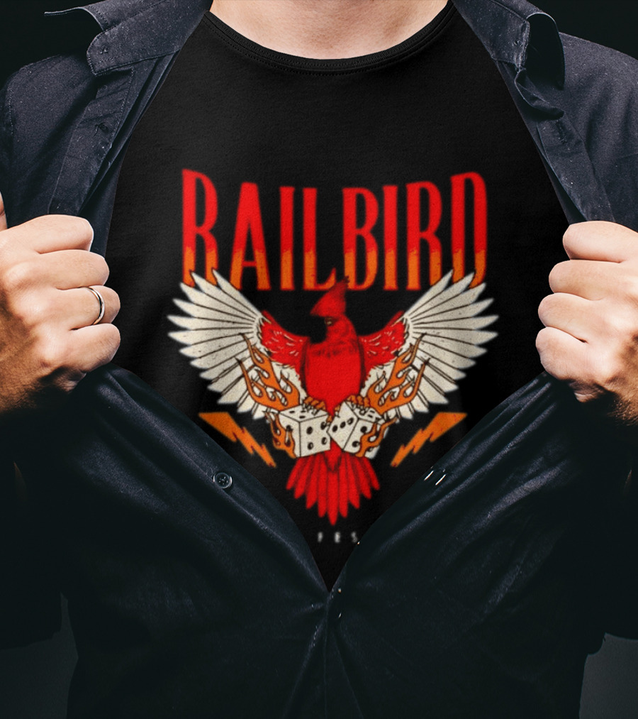 Railbird Festival 063 Red Winged Dice Bird With Flames T-Shirt