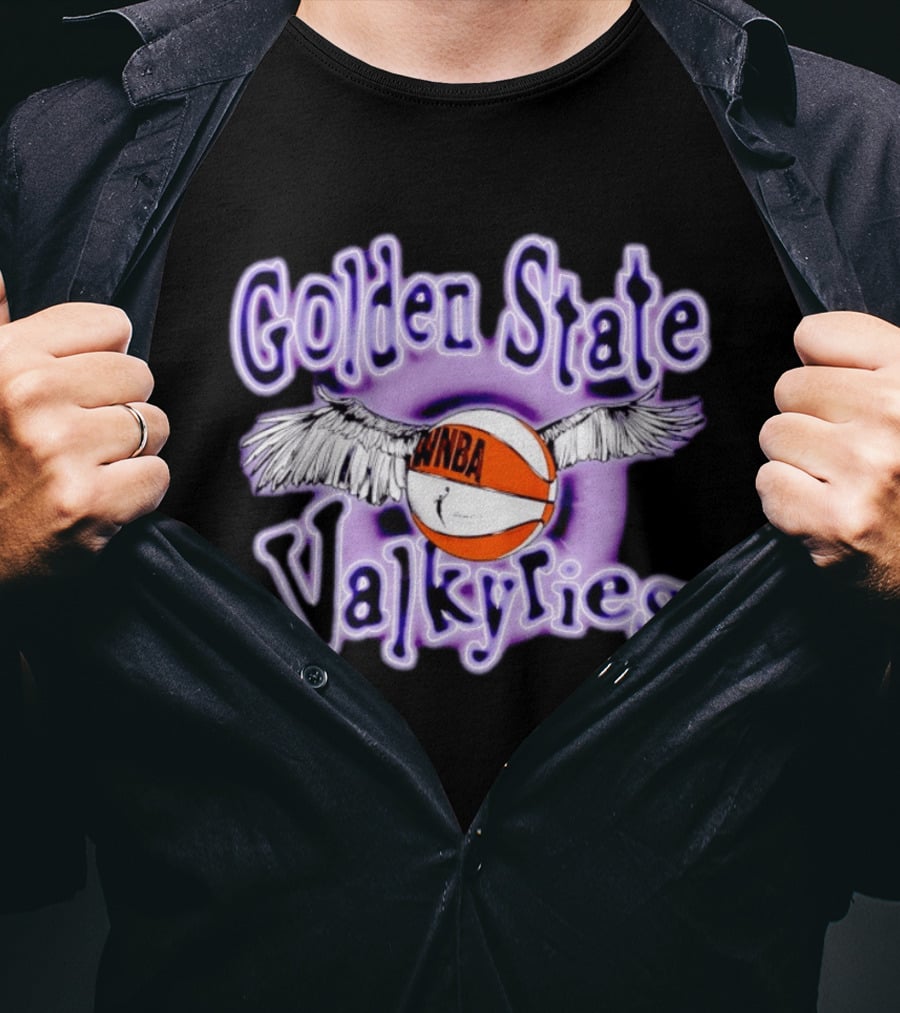 Golden State Valkyries WNBA Playa Society Winged Basketball T-Shirt
