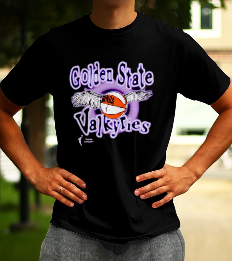 Golden State Valkyries WNBA Playa Society Winged Basketball T-Shirt