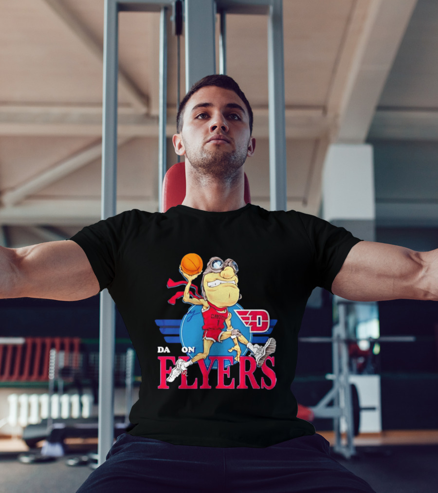 Dayton Flyers Rudy Dunking Basketball Cartoon T-Shirt