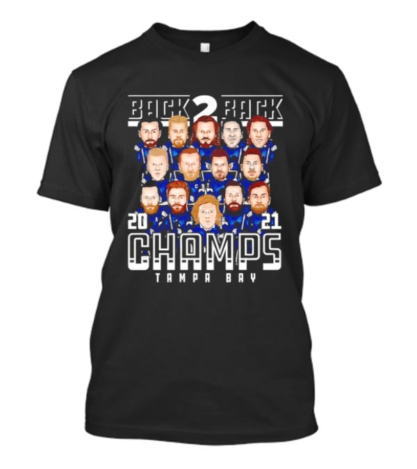 Tampa Bay Lightning Back 2 Back 2021 Champs Team T-Shirt