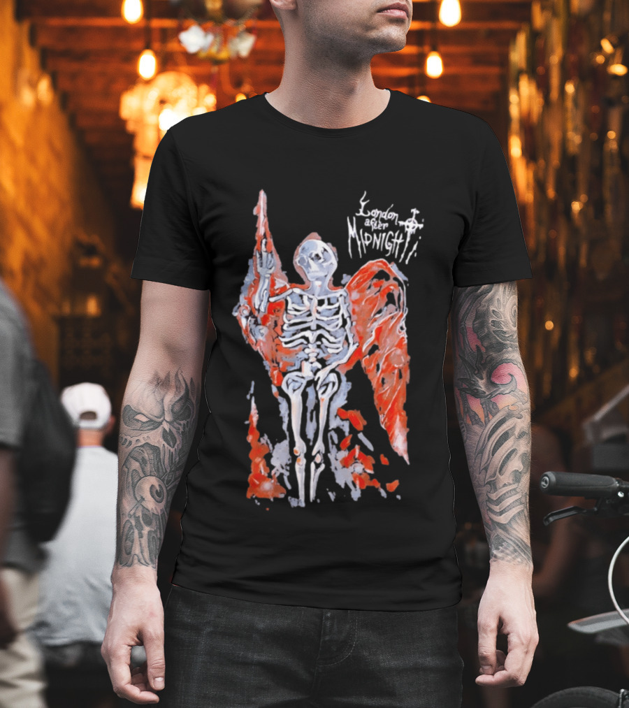 London After Midnight Skeleton Angel Gothic Band Winged Skeleton T-Shirt
