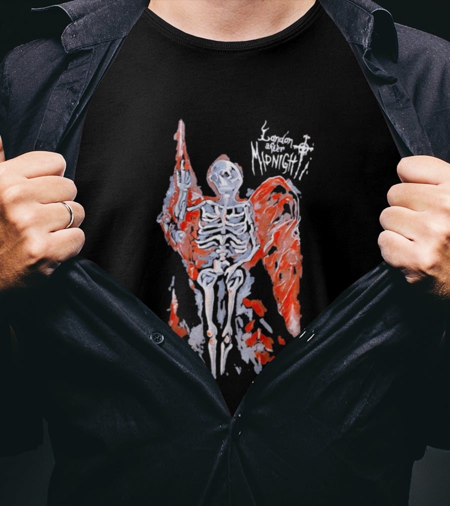 London After Midnight Skeleton Angel Gothic Band Winged Skeleton T-Shirt