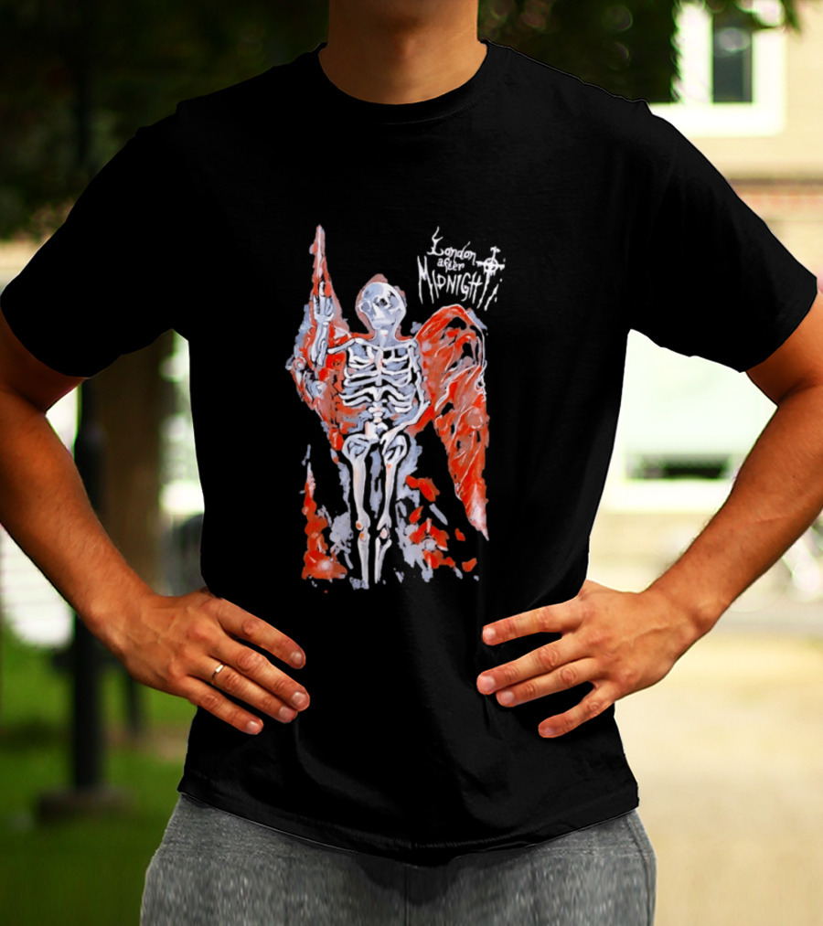 London After Midnight Skeleton Angel Gothic Band Winged Skeleton T-Shirt