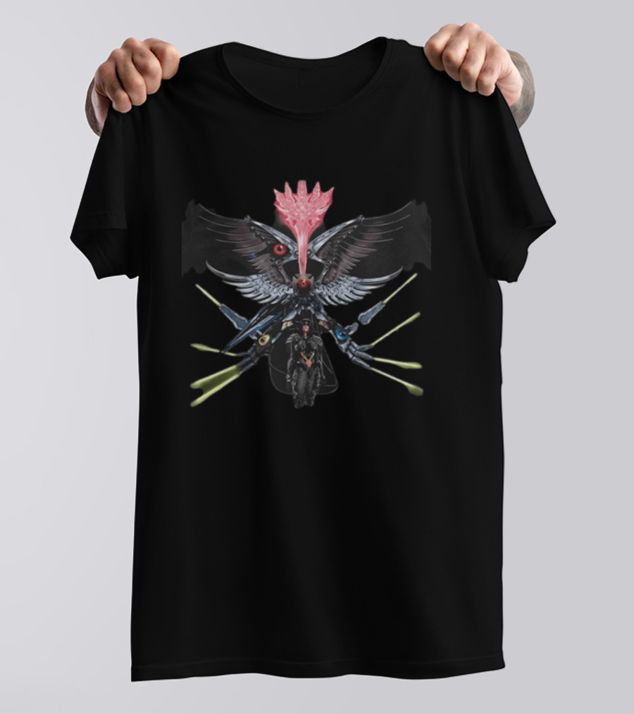 Machin3gir1 Psychowarrior Neon Winged Machine Guardian T-Shirt