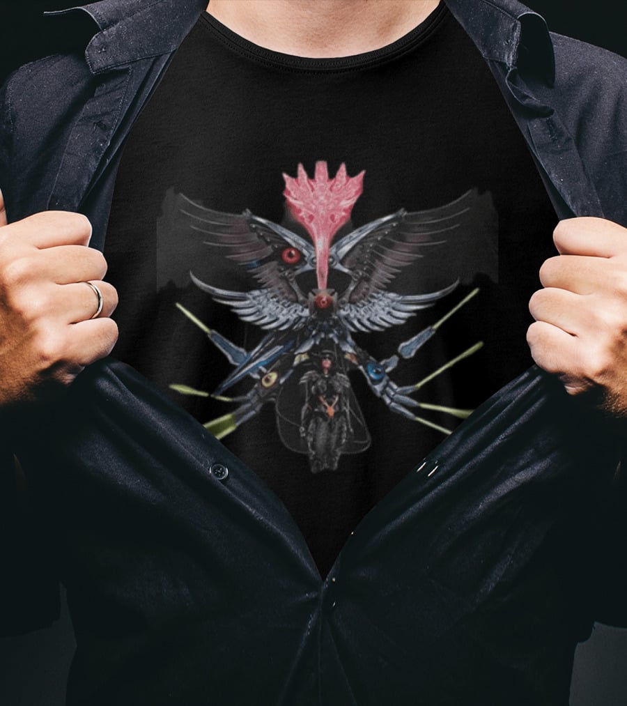 Machin3gir1 Psychowarrior Neon Winged Machine Guardian T-Shirt