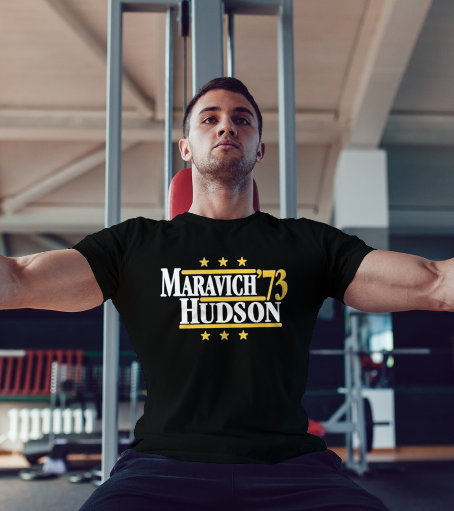 Maravich Hudson 1973 Atlanta Hawks Basketball Stars T-Shirt