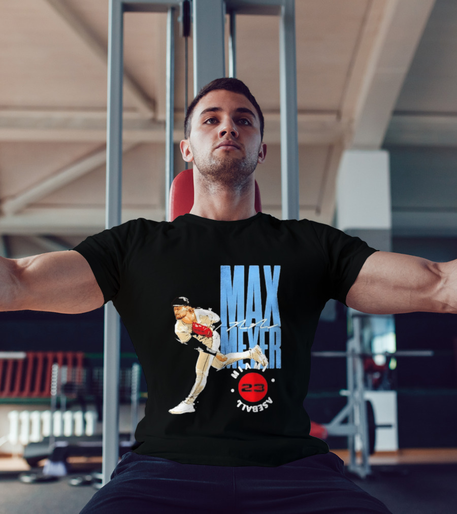 Max Meyer Miami Marlins Baseball 23 Stamp T-Shirt