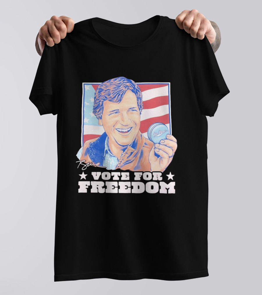 Tucker Carlson Old Row Vote For Freedom America Flag T-Shirt