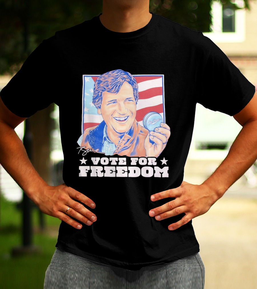 Tucker Carlson Old Row Vote For Freedom America Flag T-Shirt