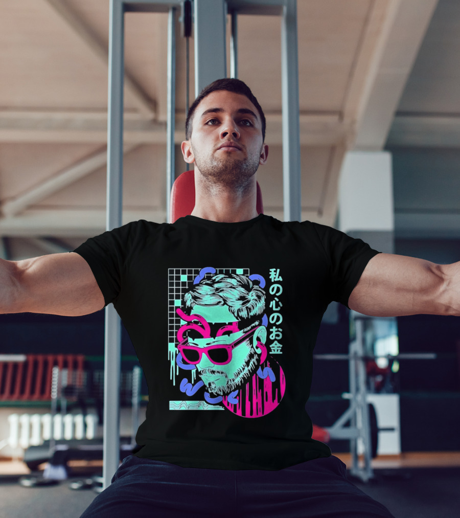 Vaporwave Aesthetic Japanese Cyberpunk Sunglasses Drip Grid T-Shirt