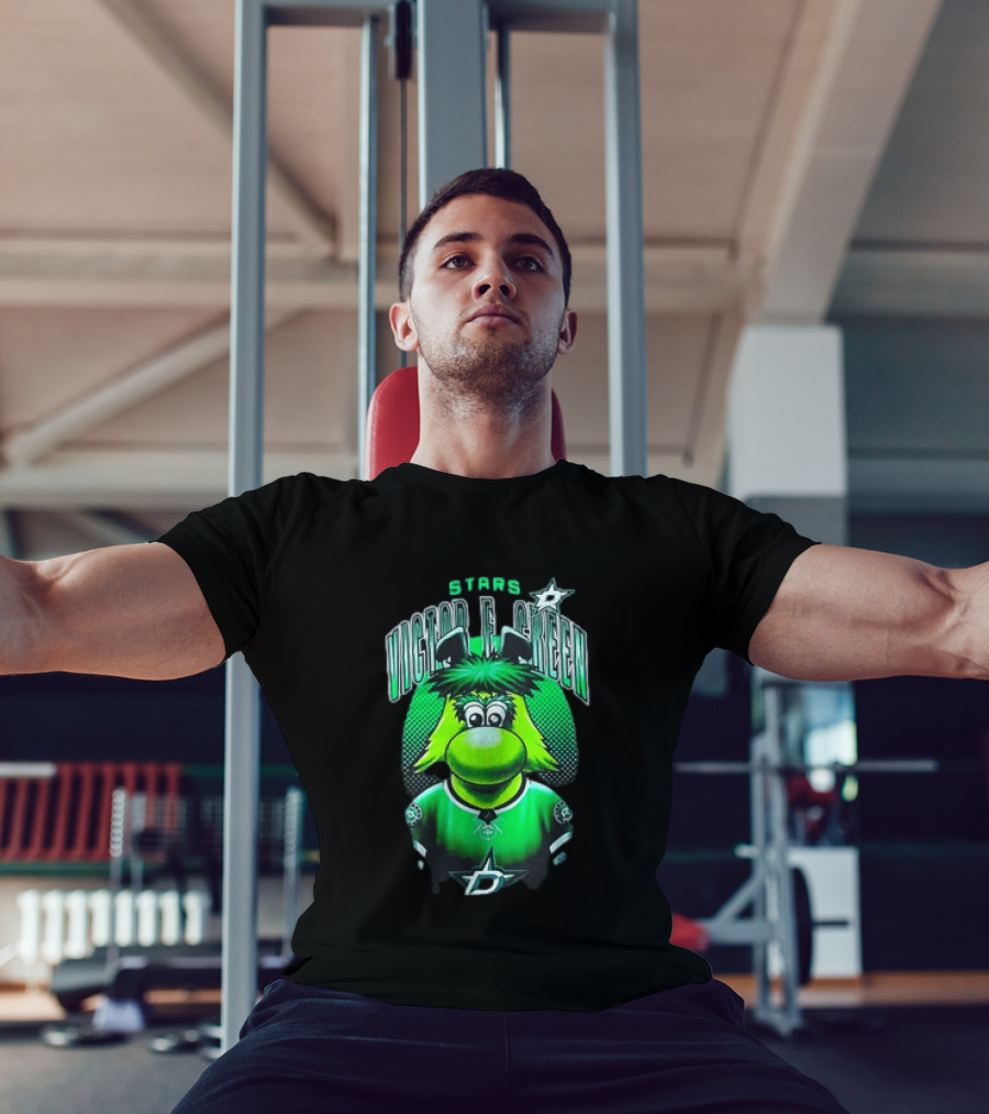 Dallas Stars Victor E Green Mascot NHL Fan Gear T-Shirt