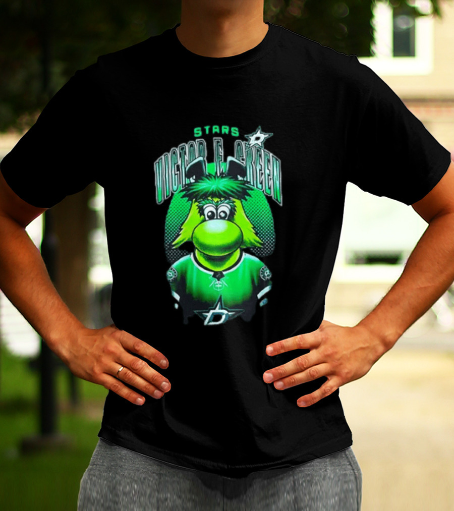 Dallas Stars Victor E Green Mascot NHL Fan Gear T-Shirt