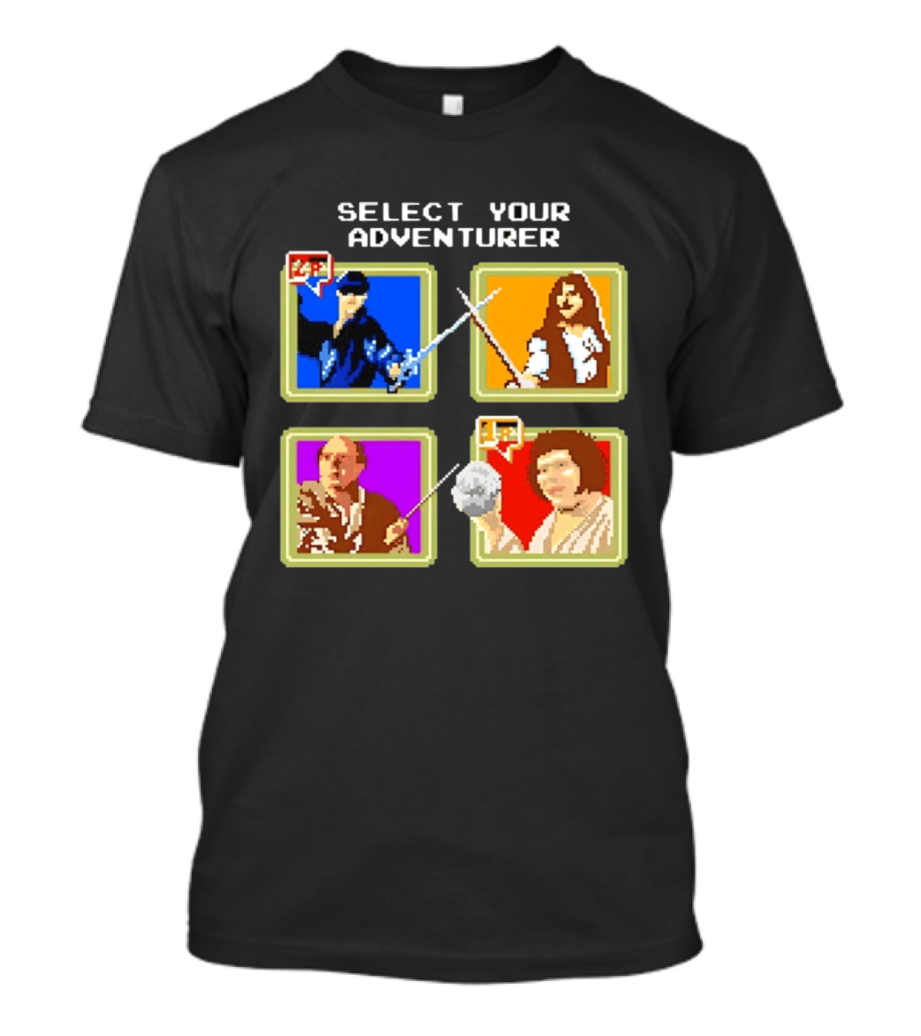 Select Your Adventurer Westley Inigo Montoya Vizzini Fezzik The Princess Bride Pixel T-Shirt