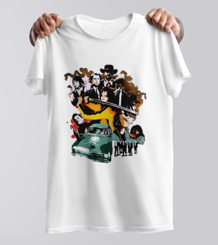 Alex Ember Pulp Fiction Quentin Tarantino Movie Characters Samurai Sword Car T-Shirt