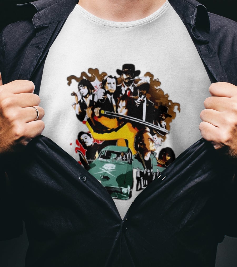 Alex Ember Pulp Fiction Quentin Tarantino Movie Characters Samurai Sword Car T-Shirt
