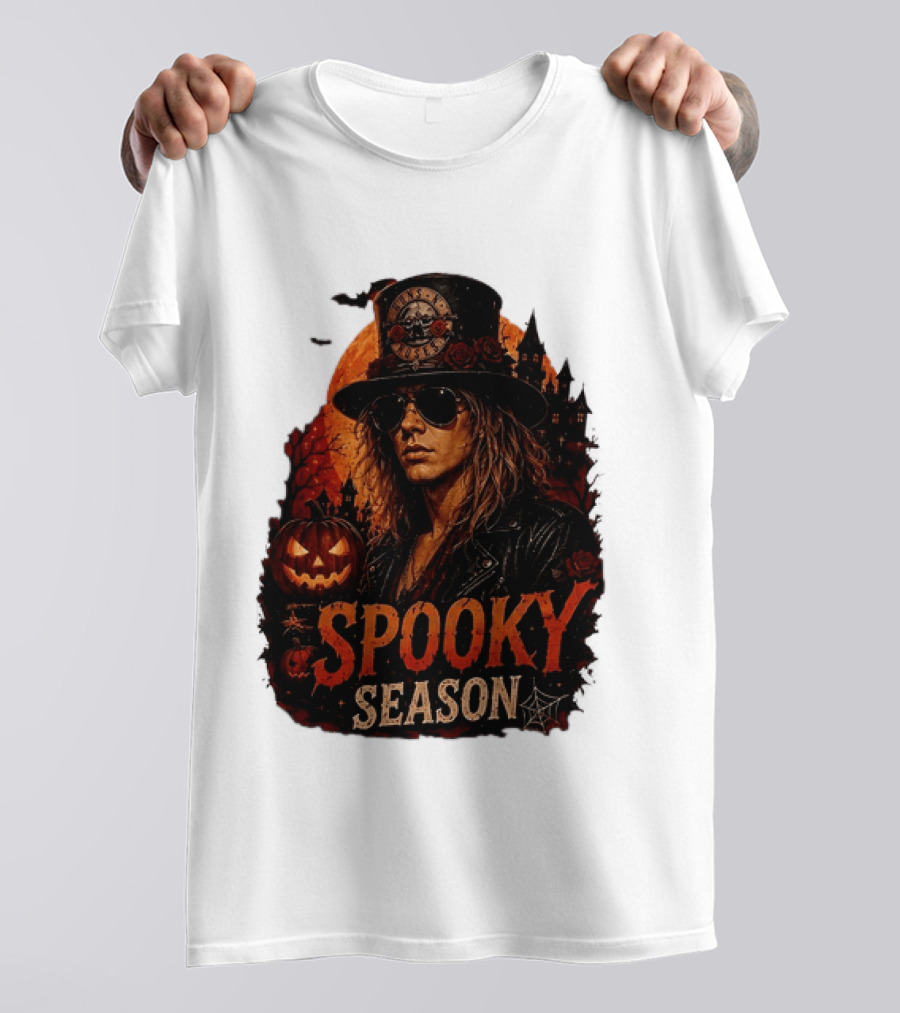 Spooky Season Buns N' Roses Halloween Pumpkin Slash T-Shirt