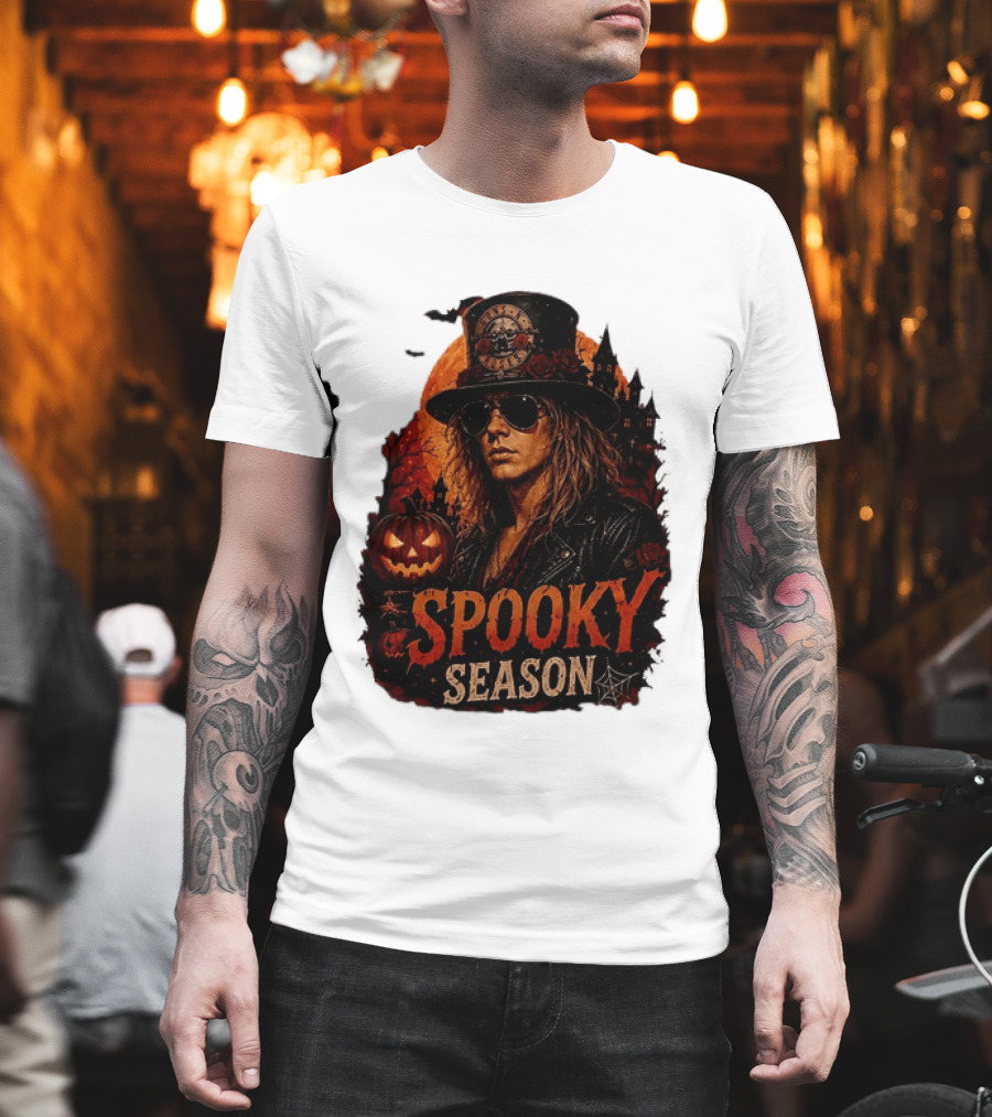 Spooky Season Buns N' Roses Halloween Pumpkin Slash T-Shirt