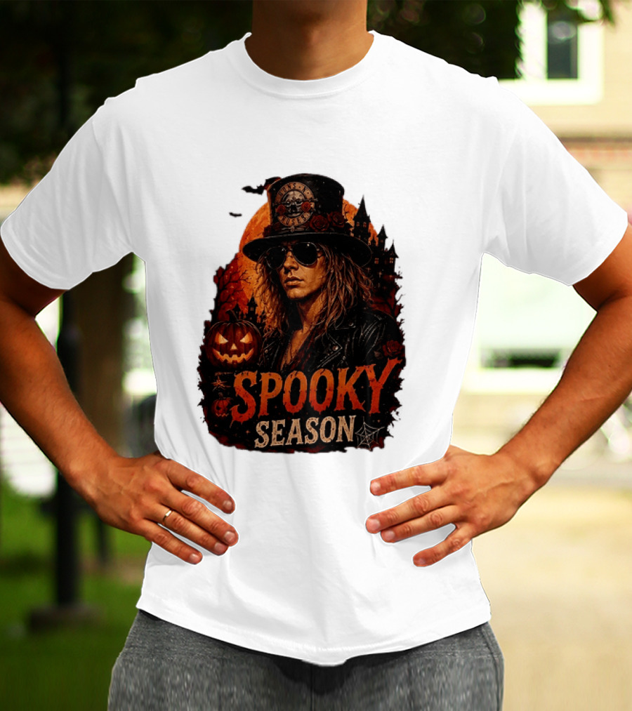 Spooky Season Buns N' Roses Halloween Pumpkin Slash T-Shirt