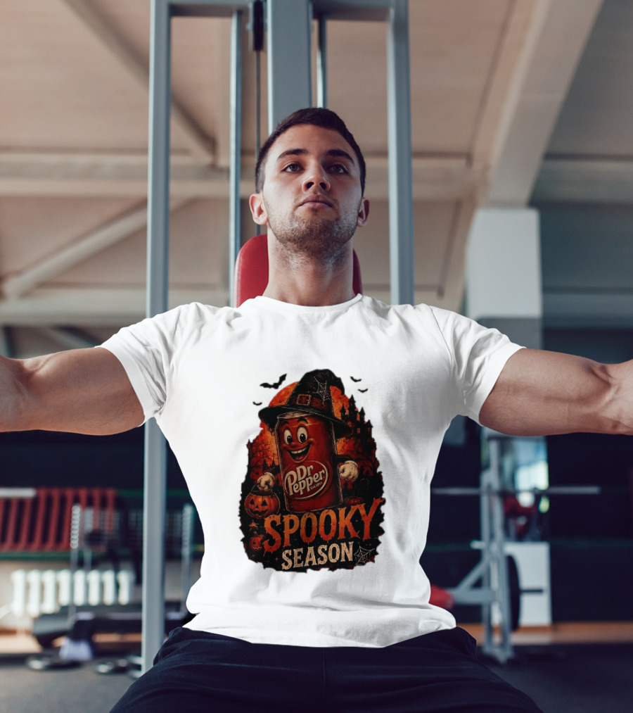 Dr Pepper Halloween Witch Can Spooky Season With Jack O' Lantern And Bats T-Shirt