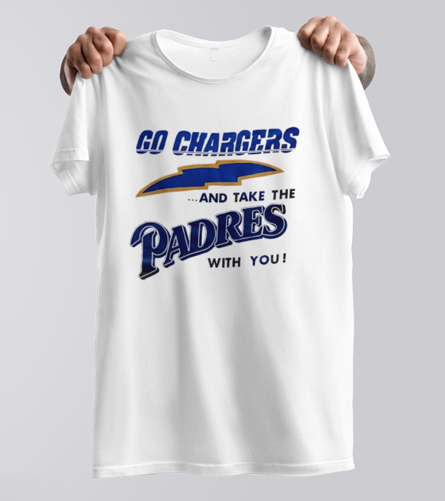 Go Chargers And Take The Padres With You Lightning Bolt T-Shirt