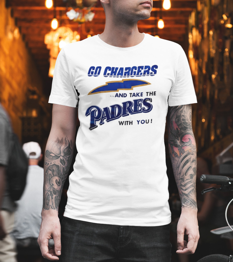 Go Chargers And Take The Padres With You Lightning Bolt T-Shirt