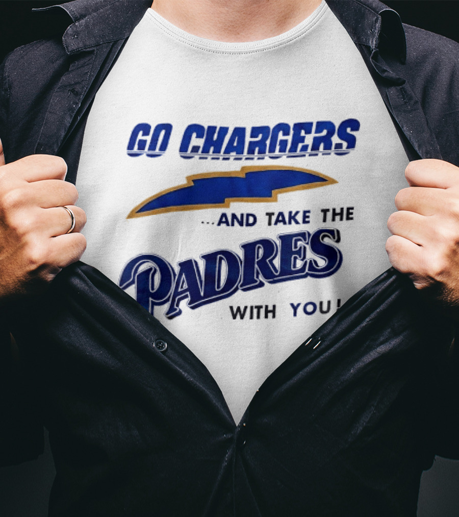Go Chargers And Take The Padres With You Lightning Bolt T-Shirt