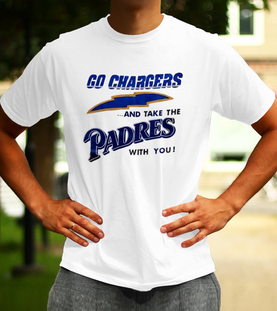 Go Chargers And Take The Padres With You Lightning Bolt T-Shirt