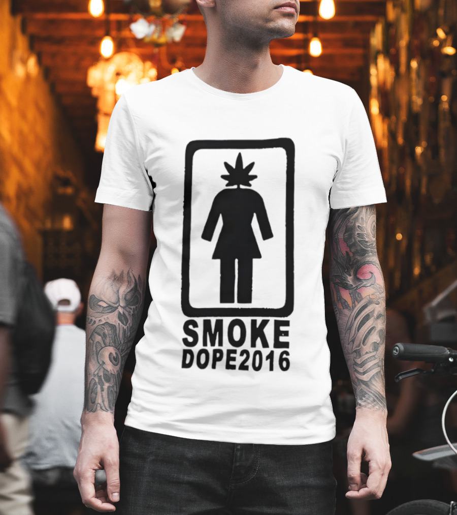 Smoke Dope 2016 Weed Leaf Silhouette Girl Marijuana T-Shirt