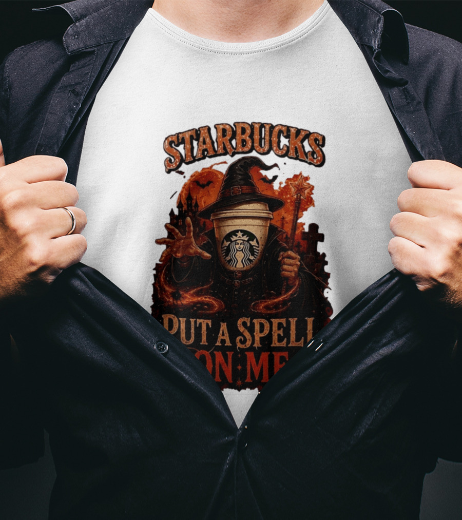 Starbucks Halloween Witch Put A Spell On Me Coffee Magic T-Shirt