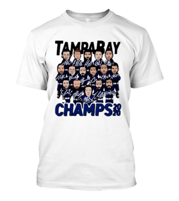 Tampa Bay Champs 2020 Hockey Team Players Signatures T-Shirt