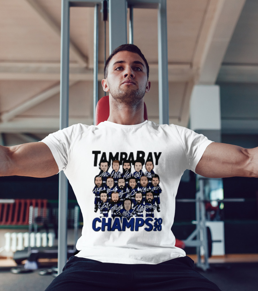 Tampa Bay Champs 2020 Hockey Team Players Signatures T-Shirt