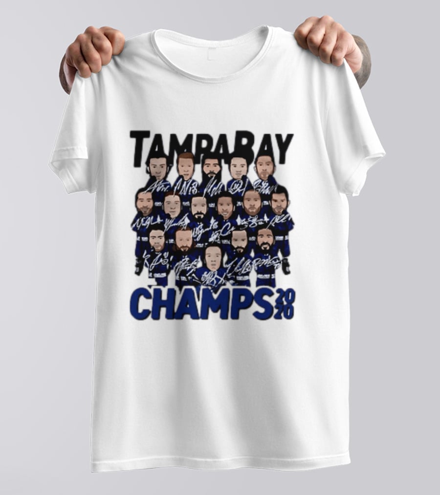Tampa Bay Champs 2020 Hockey Team Players Signatures T-Shirt