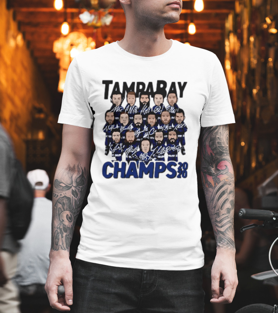 Tampa Bay Champs 2020 Hockey Team Players Signatures T-Shirt