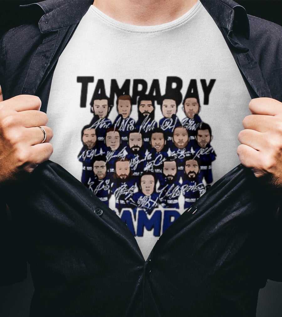 Tampa Bay Champs 2020 Hockey Team Players Signatures T-Shirt