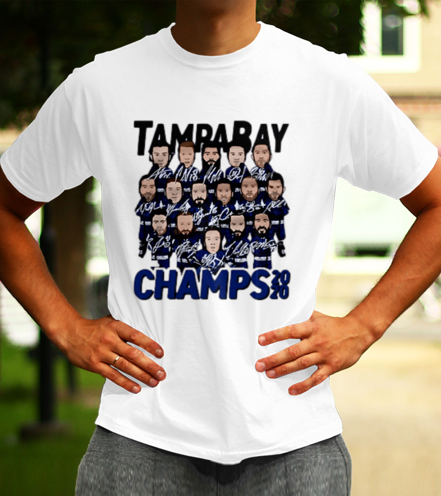 Tampa Bay Champs 2020 Hockey Team Players Signatures T-Shirt