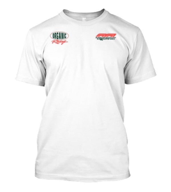 Midnight Racing Organic Store White Retro Car Racing T-Shirt