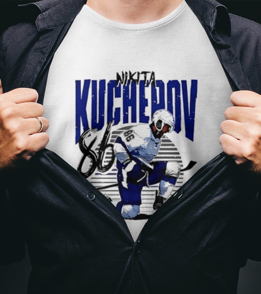 Nikita Kucherov 86 Tampa Bay Lightning Hockey Celebration T-Shirt