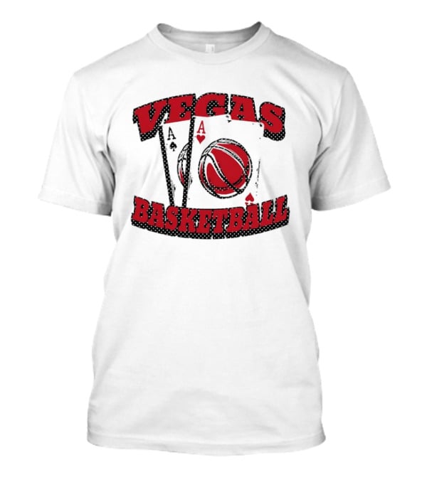 Vegas Basketball Poker Aces Playing Cards Red T-Shirt