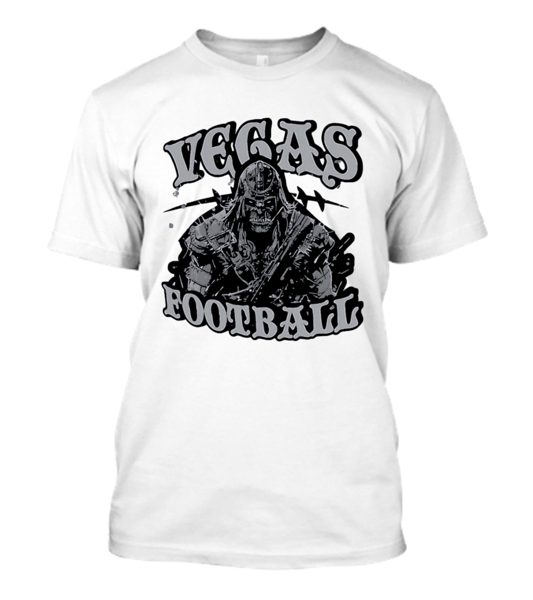 Vegas Football Undead Warrior Grayscale T-Shirt