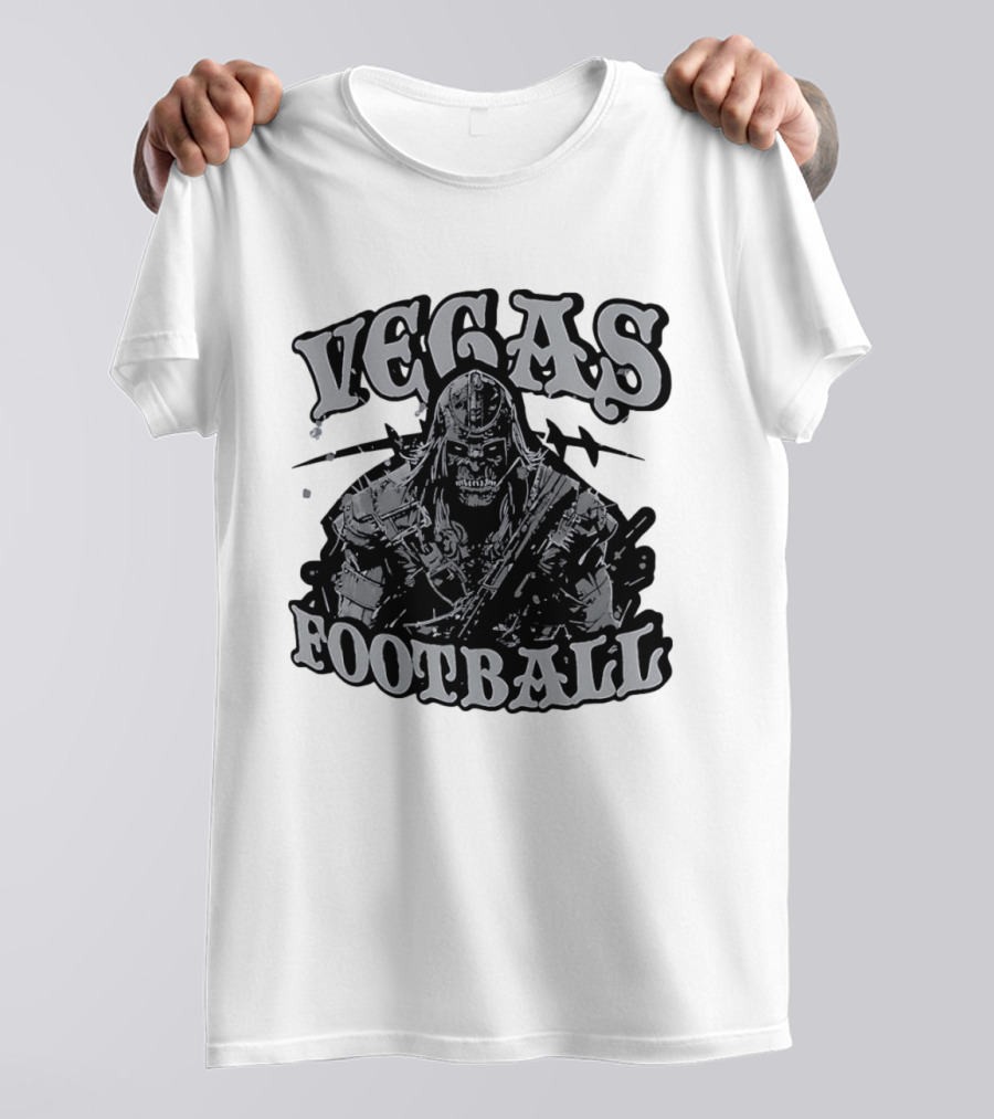 Vegas Football Undead Warrior Grayscale T-Shirt