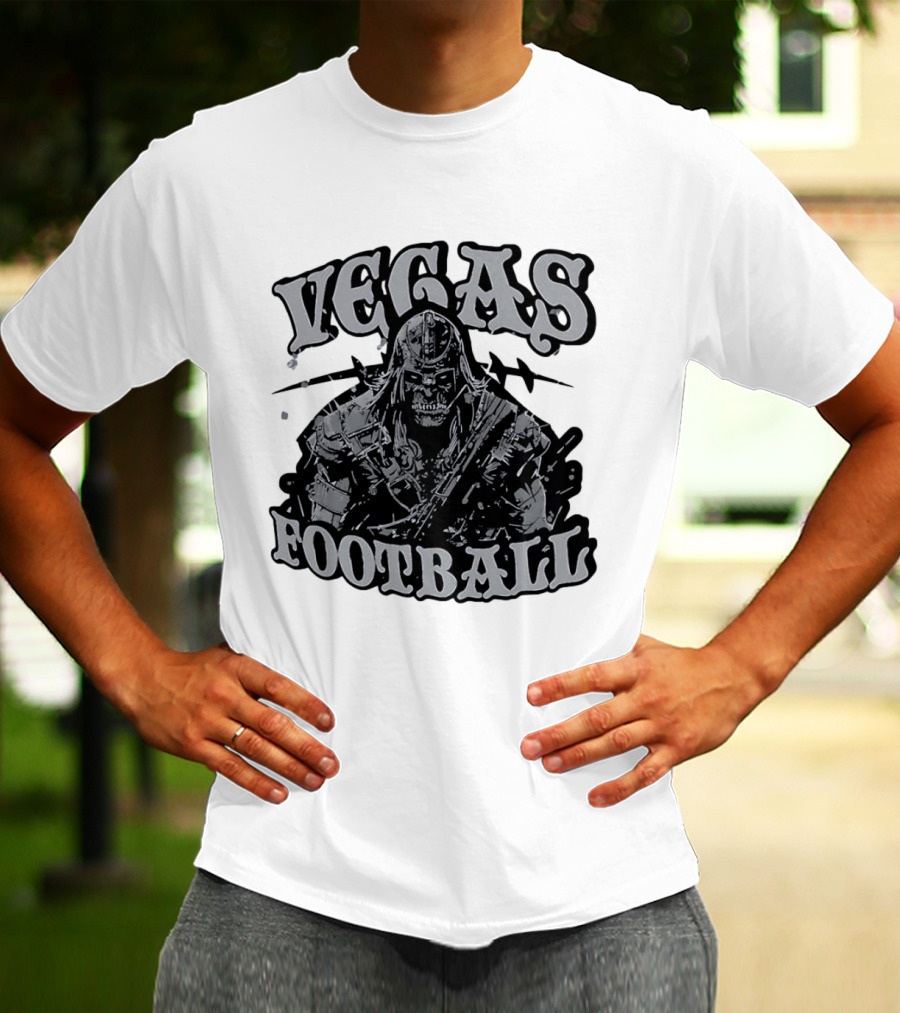 Vegas Football Undead Warrior Grayscale T-Shirt