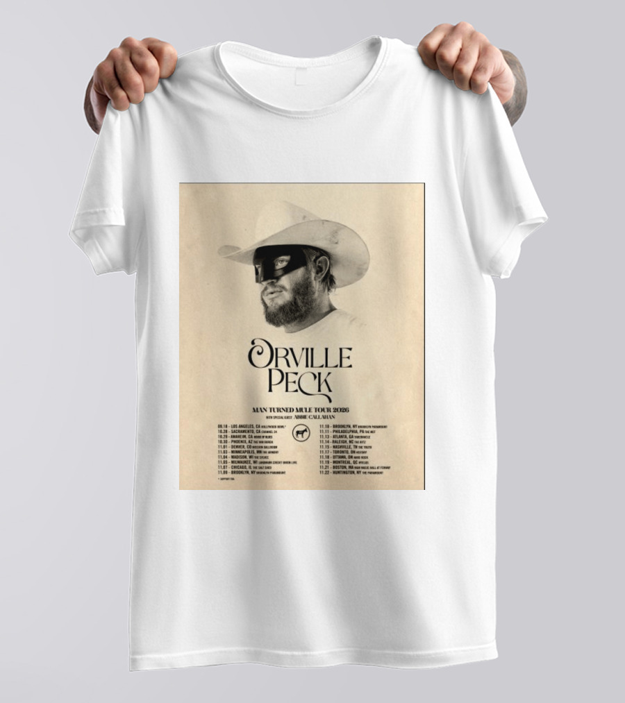 Orville Peck Man Turned Mule Tour 2026 Special Guest Abbie Callahan Concert Dates And Locations T-Shirt