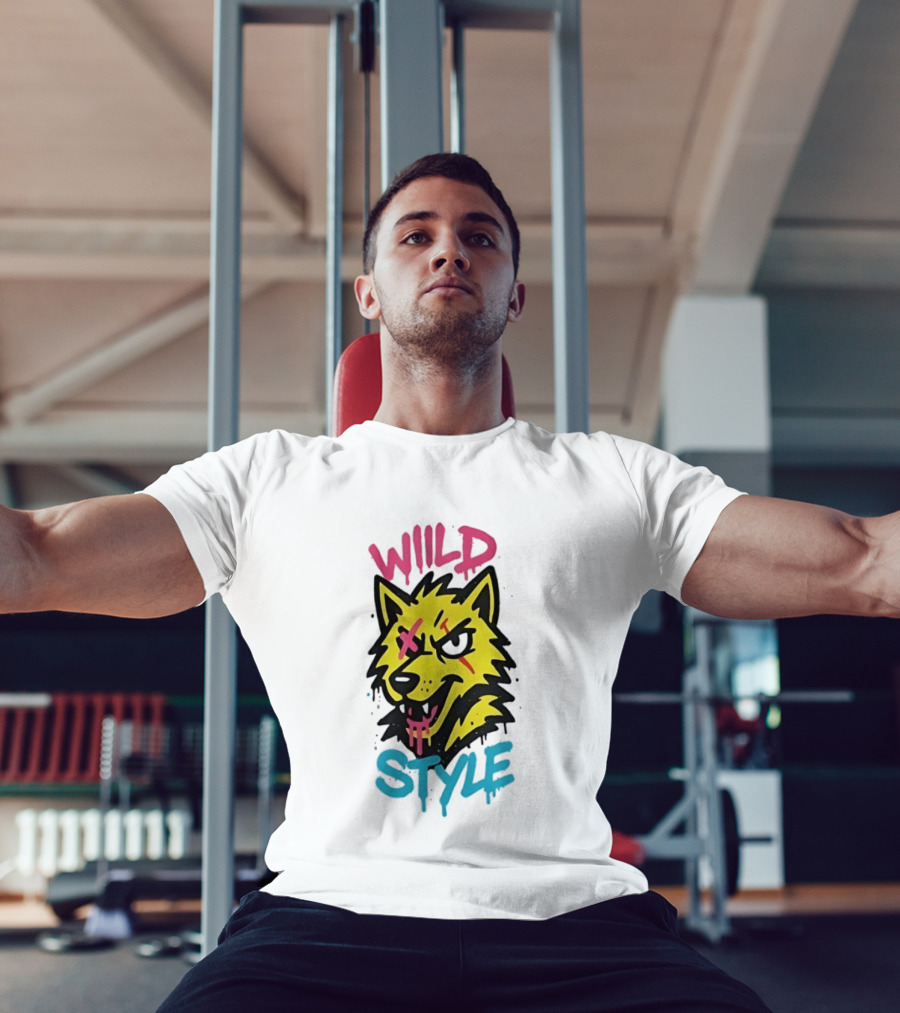 Wild Wolf Wild Style Graffiti Art Urban Streetwear T-Shirt