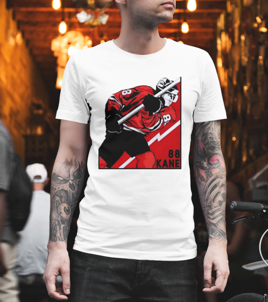 Patrick Kane 88 Chicago Blackhawks Ice Hockey Player Action T-Shirt