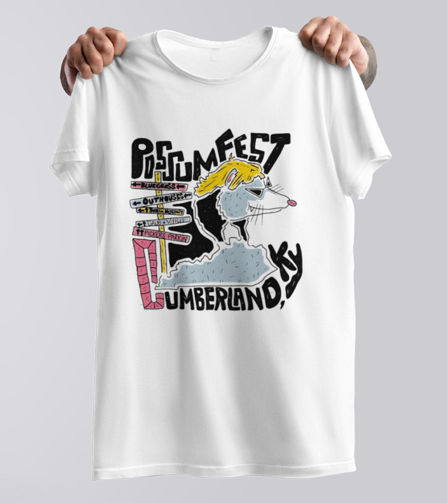 Possumfest Cumberland KY Bluegrass Festival Picken Parkin Fun Map T-Shirt