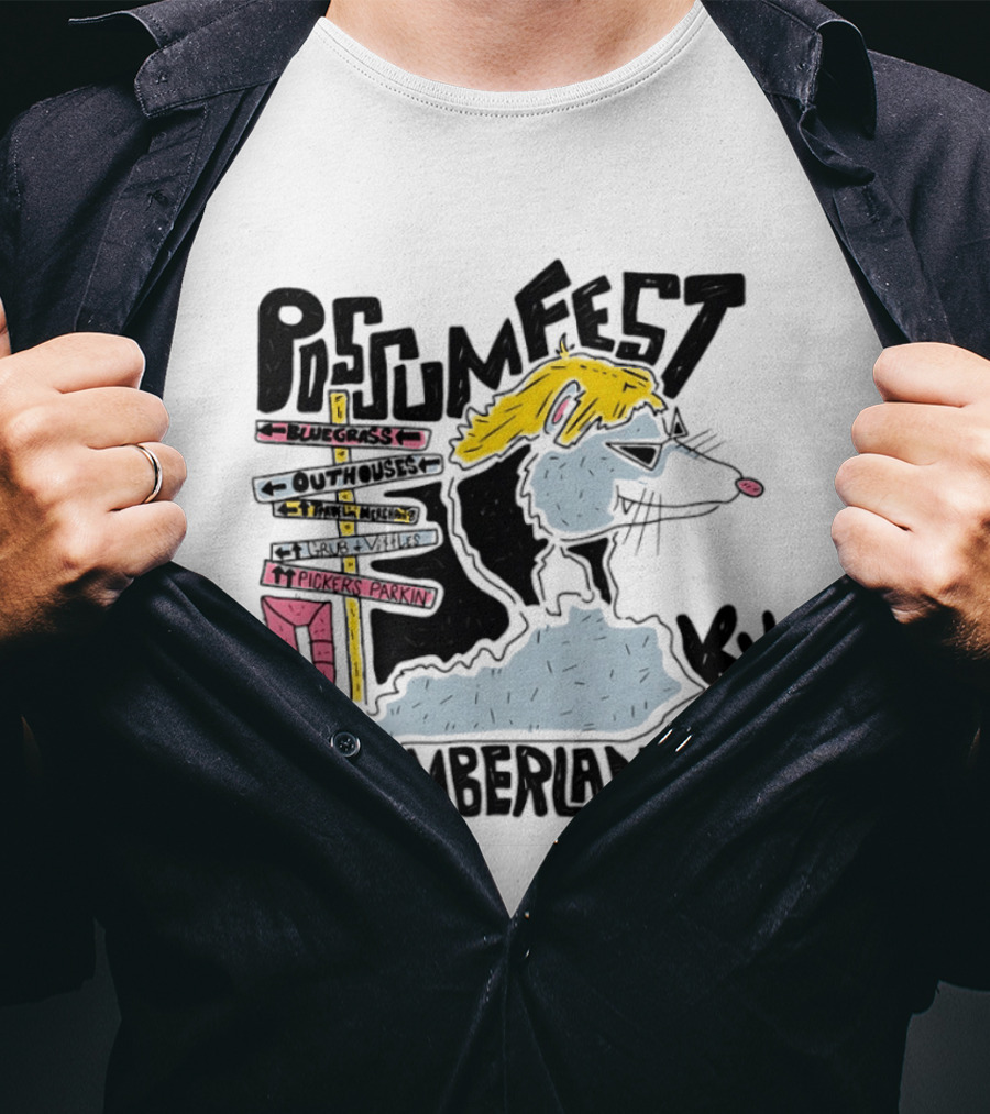 Possumfest Cumberland KY Bluegrass Festival Picken Parkin Fun Map T-Shirt