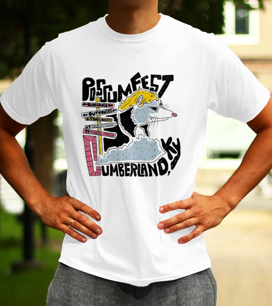 Possumfest Cumberland KY Bluegrass Festival Picken Parkin Fun Map T-Shirt
