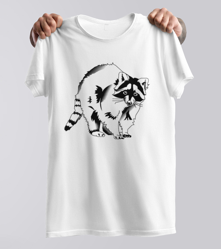Raccoon Cartoon Forest Wildlife Woodland Creature Mammal Nature T-Shirt